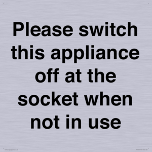 Please switch this appliance off at the socket when not in use